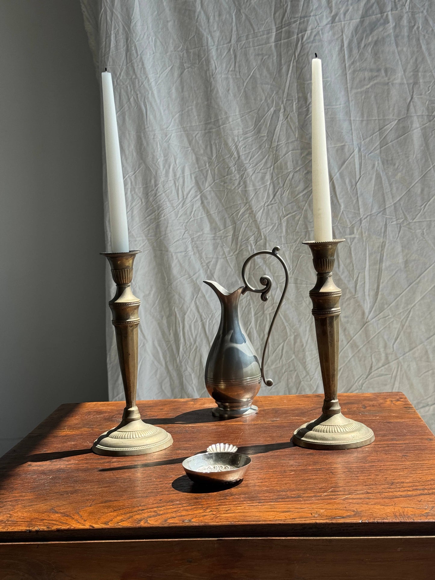 Pair of Candlesticks (Patinated Gilt Metal)