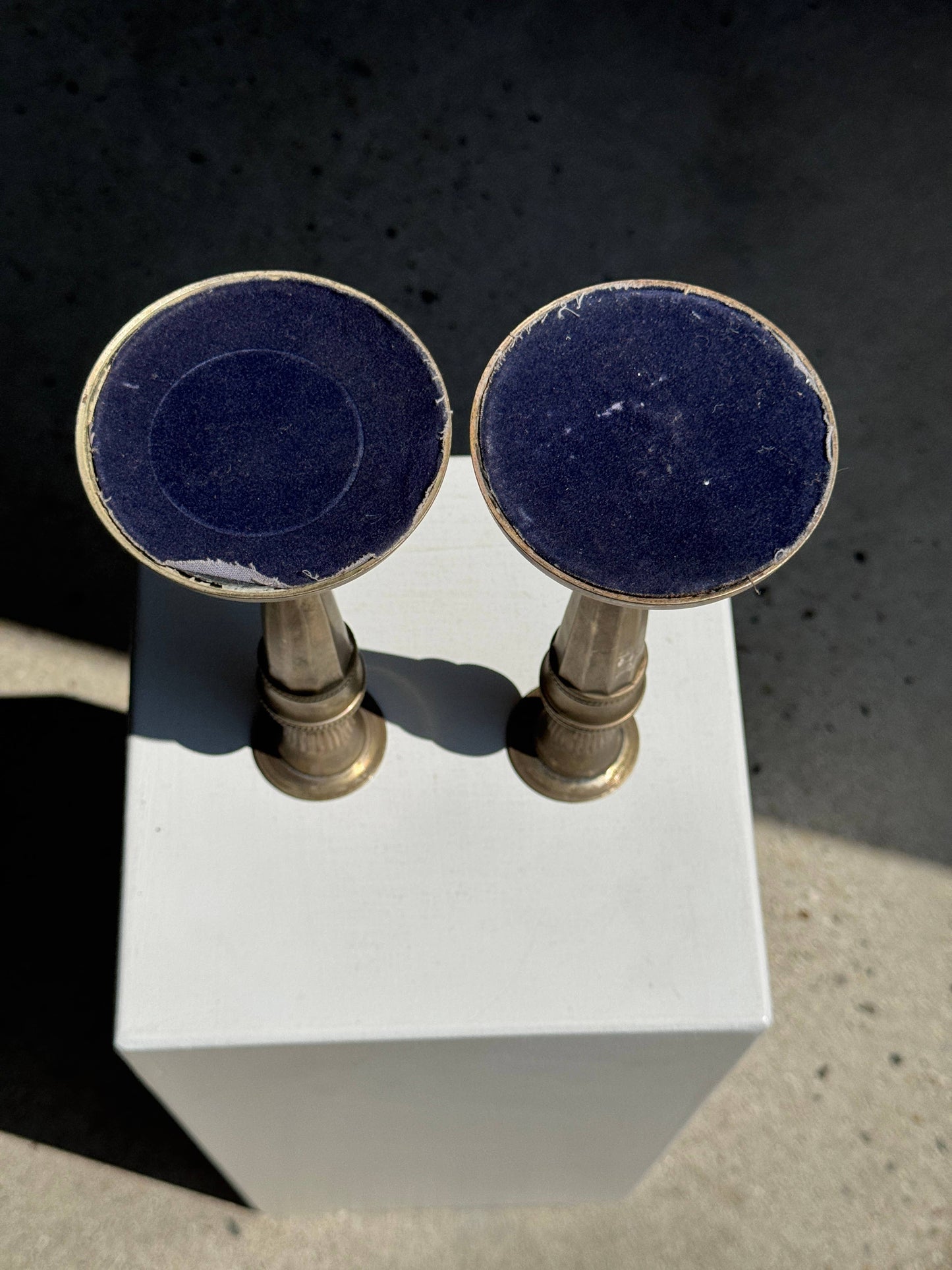 Pair of Candlesticks (Patinated Gilt Metal)