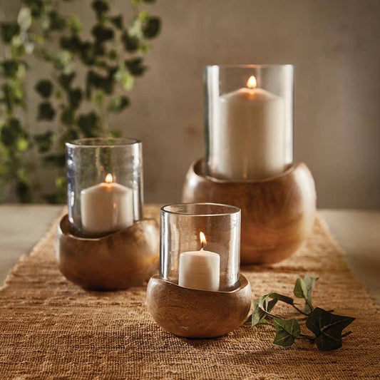 Wooden Glass Hurricane