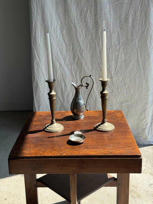 Pair of Candlesticks (Patinated Gilt Metal)